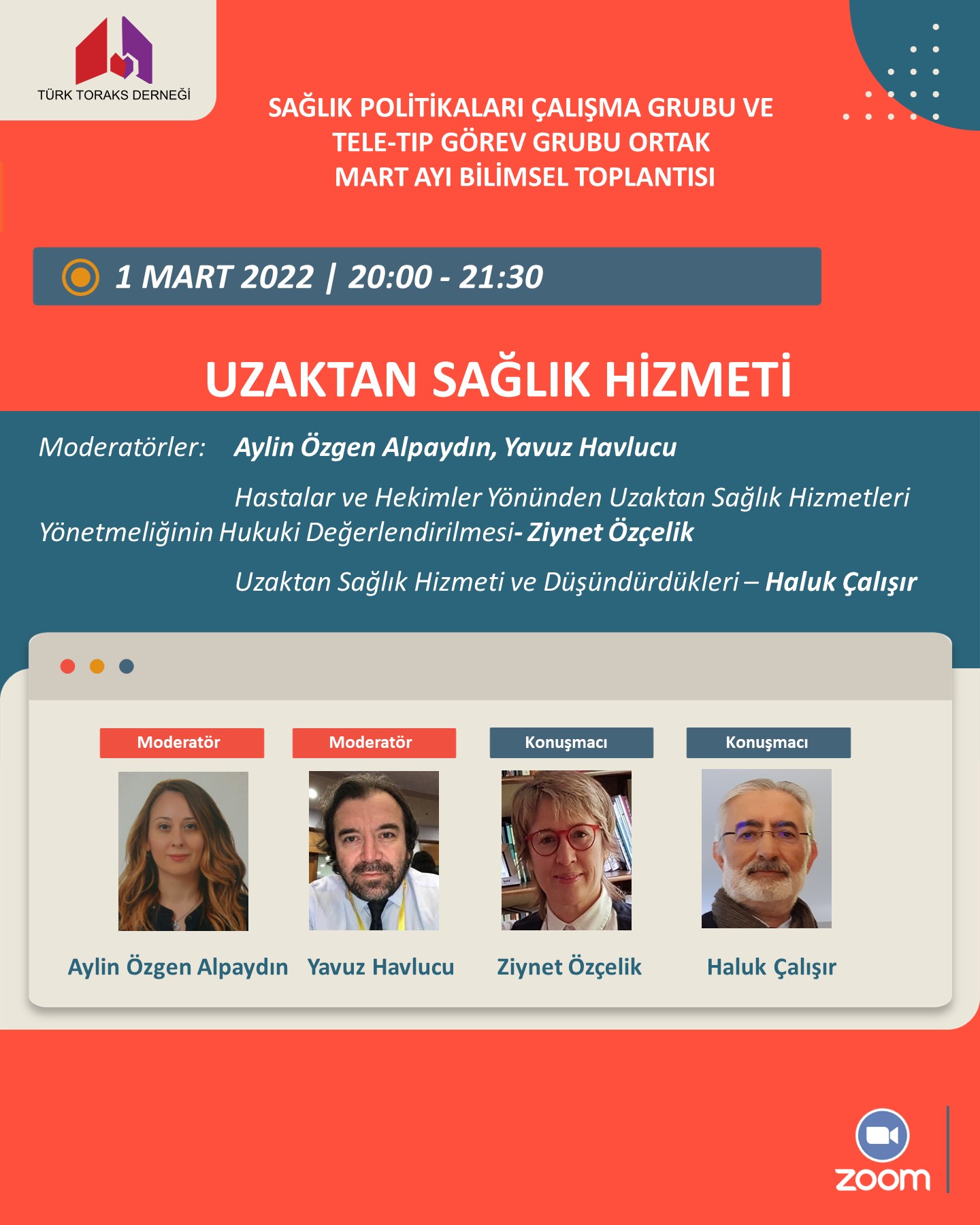 Türk Toraks Derneği Sağlık Politikaları Çalışma Grubu ve Tele-tıp Görev Grubu Ortak Mart Ayı Webinar Duyurumuz: 