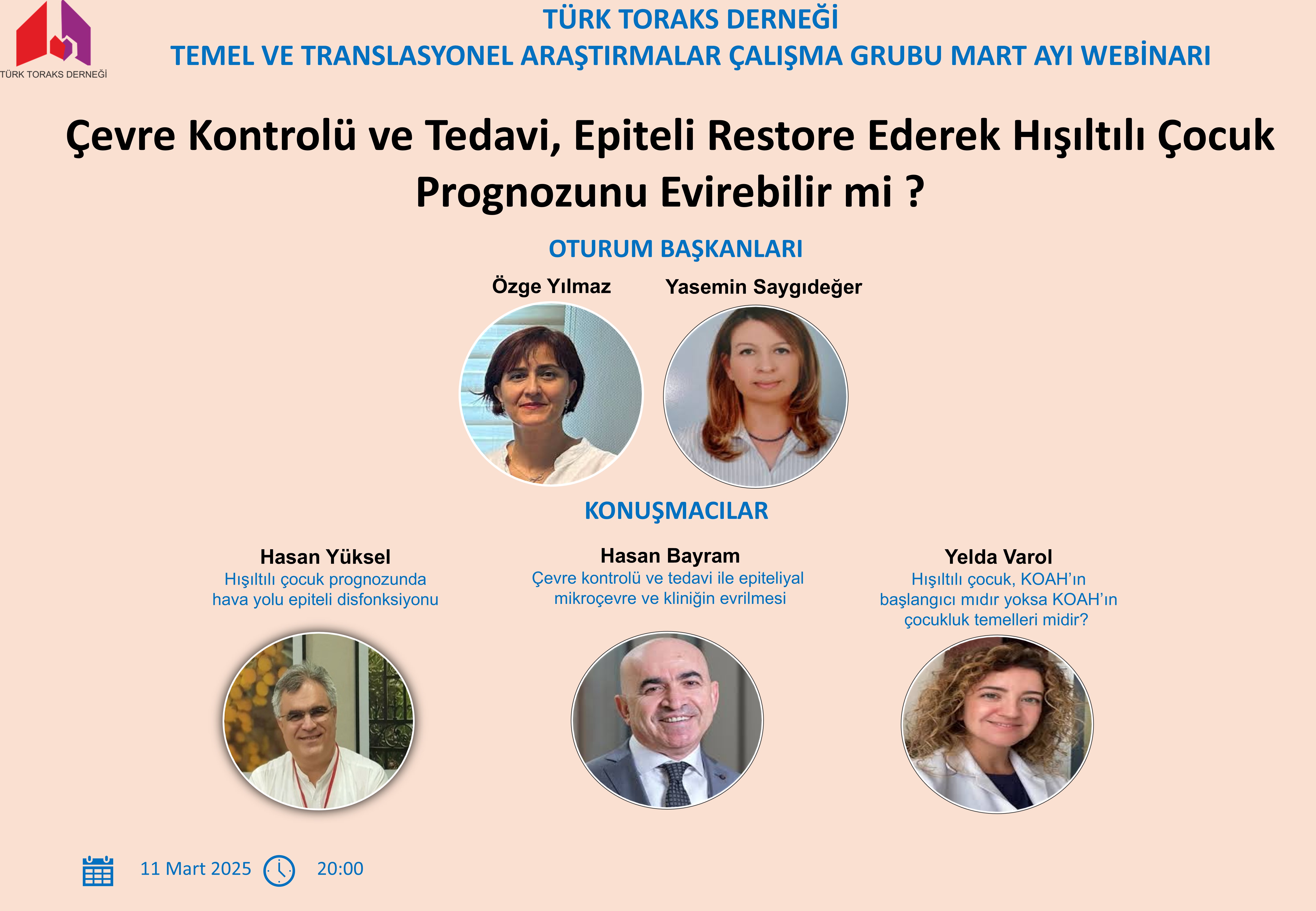 Türk Toraks Derneği Temel ve Translasyonel Araştırmalar Çalışma Grubu Mart Ayı Webinar Duyurumuz: 