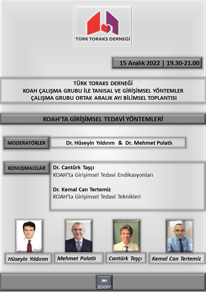 Türk Toraks Derneği KOAH Çalışma Grubu ile Tanısal ve Girişimsel Yöntemler Çalışma Grubu Ortak Aralık Ayı Webinar Duyurumuz: 