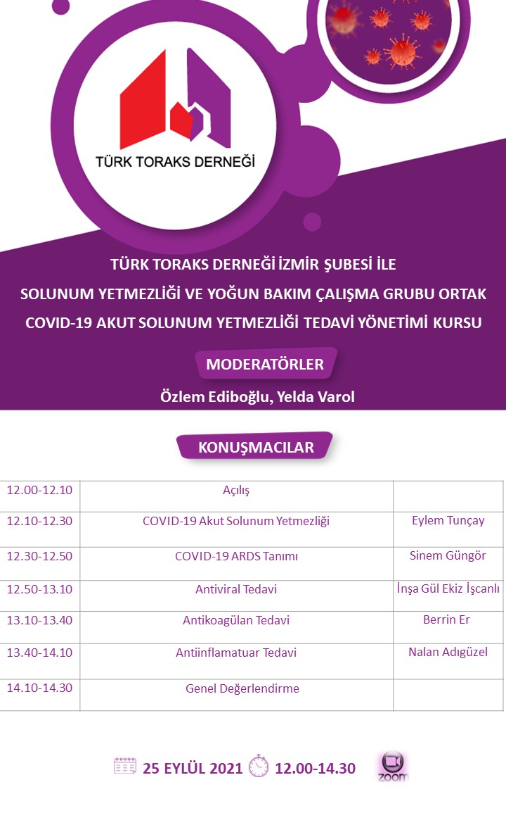 Türk Toraks Derneği İzmir Şubesi ile Solunum Yetmezliği ve Yoğun Bakım Çalışma Grubu Ortak 