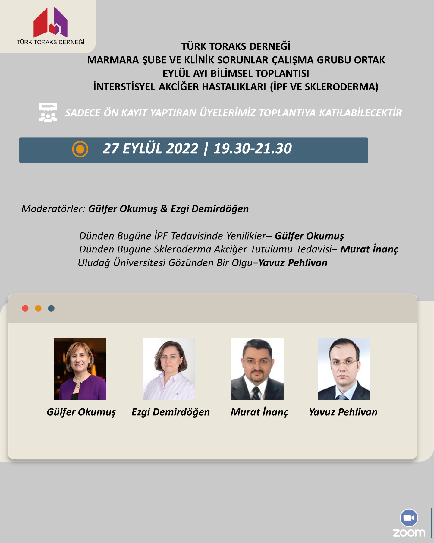 Türk Toraks Derneği Marmara Şubesi ve Klinik Sorunlar Çalışma Grubu Ortak Eylül Ayı Webinar Duyurumuz: 