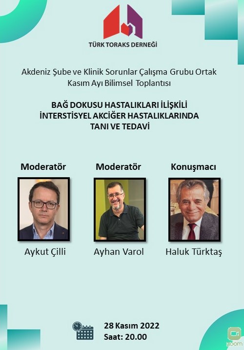 Türk Toraks Derneği Akdeniz Şubesi ve Klinik Sorunlar Çalışma Grubu Ortak Kasım Ayı Webinar Duyurumuz: 