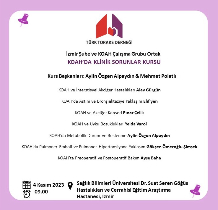 Türk Toraks Derneği İzmir Şubesi ve KOAH Çalışma Grubu Ortak 