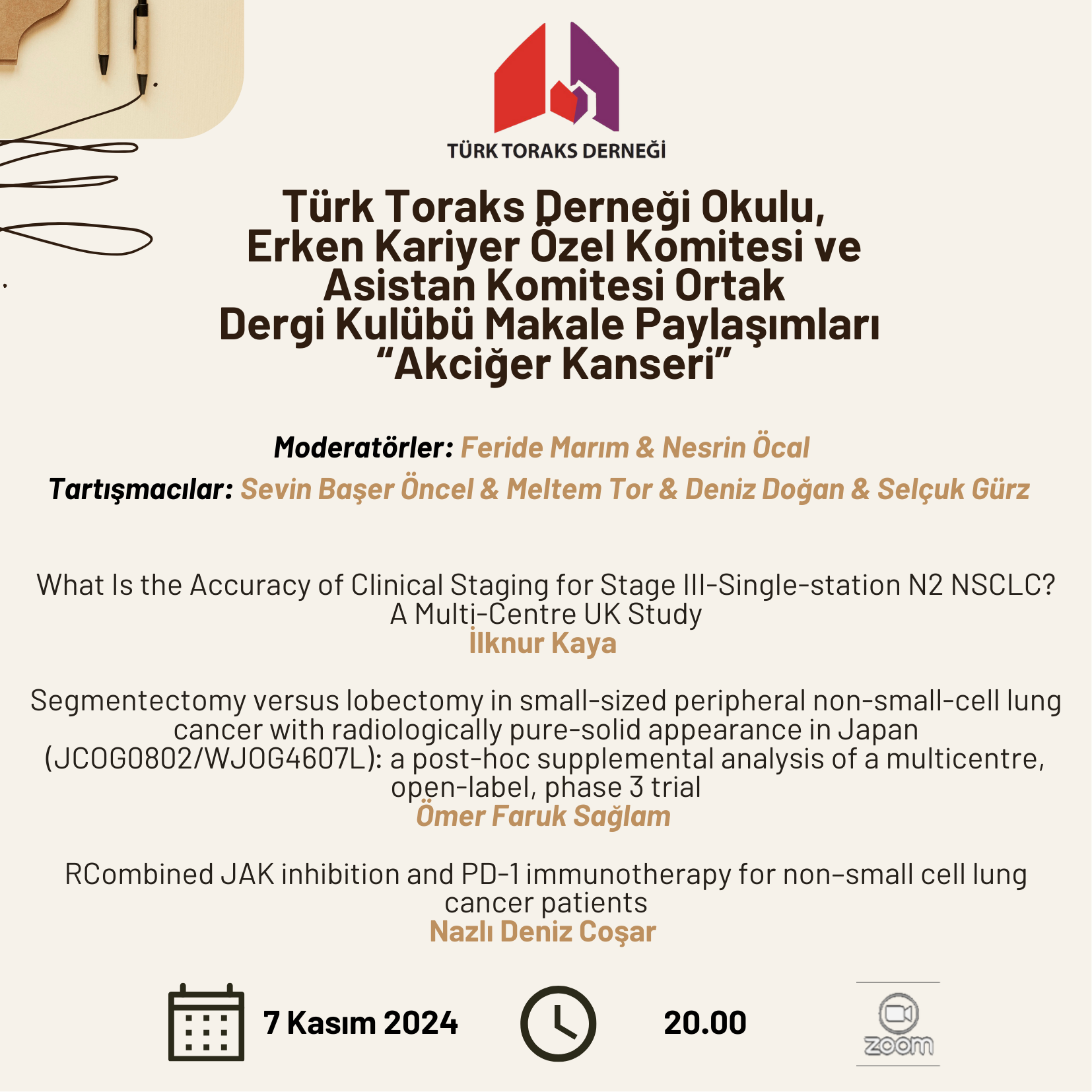 Türk Toraks Derneği Okulu, Erken Kariyer Özel Komitesi ve Asistan Komitesi Ortak: 