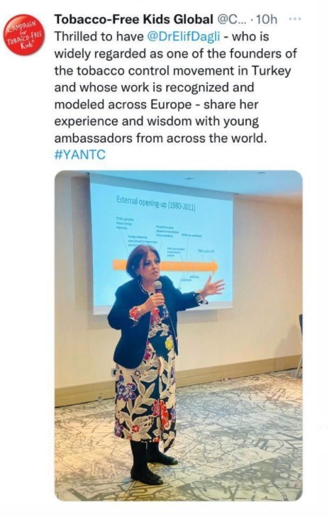 Dr. Elif Dağlı Tobacco Free Kids İstanbul’ da 17 Ülkeden Genç Tütün Kontrol Uzmanını Eğitti