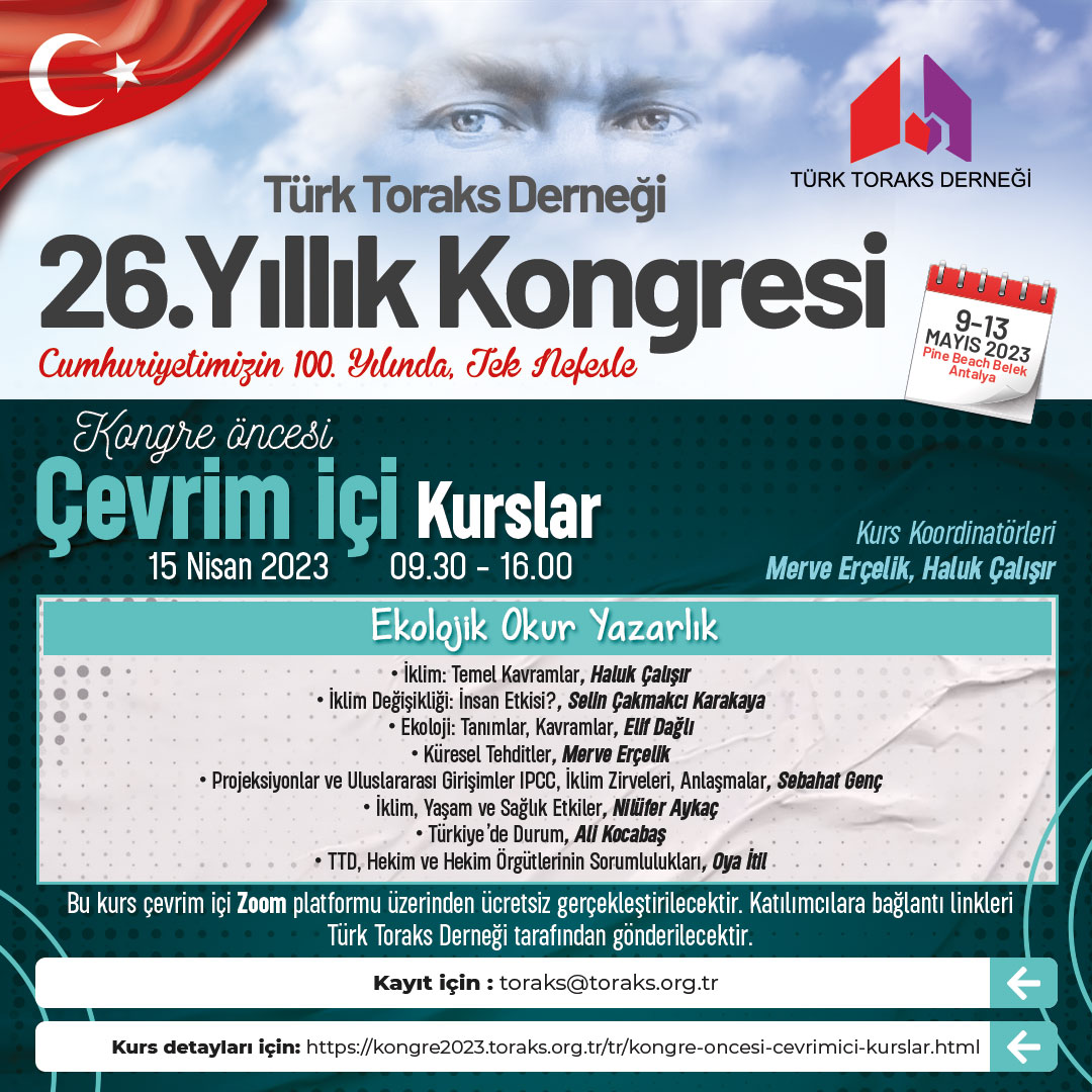 Türk Toraks Derneği 26. Yıllık Kongresi Kongre Öncesi Çevrim İçi Kurs Duyurumuz: 