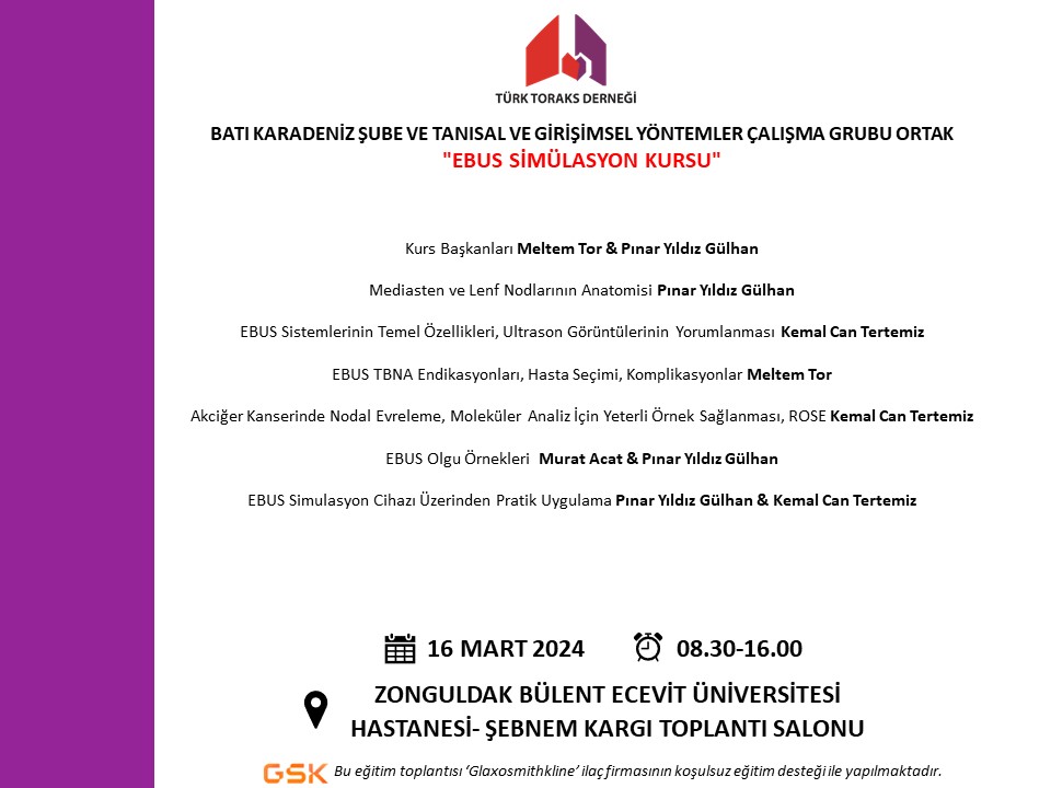 Türk Toraks Derneği Batı Karadeniz Şubesi ile Tanısal ve Girişimsel Yöntemler Çalışma Grubu Ortak 