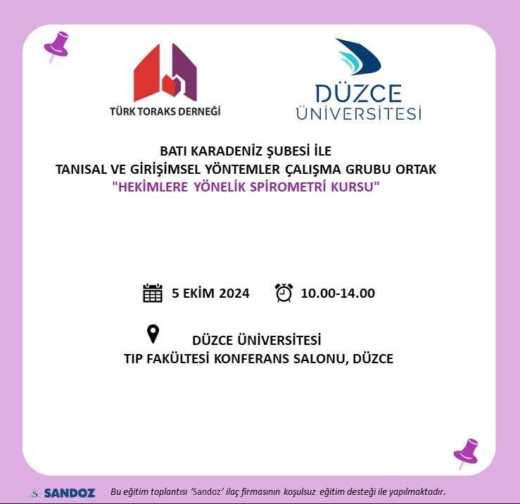 Türk Toraks Derneği Batı Karadeniz Şubesi ile Tanısal ve Girişimsel Yöntemler Çalışma Grubu Ortak 